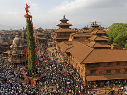 Crowds gather in Patan Durbar Square for the Rato Machhindranath Jatra, featuring the towering chariot procession and historic temples.