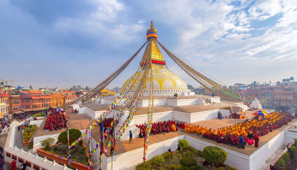 Monk at Boudhanath during Buddha Jayanti.