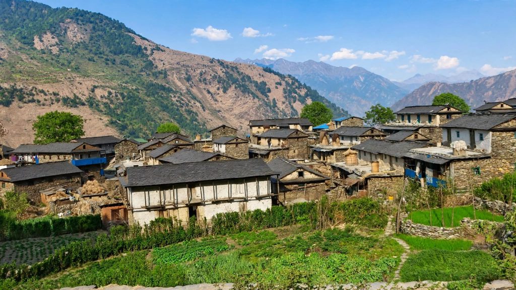 traditional mountain village in Putha Uttarganga Rural Municipality (wards 10 and 11) within the East Rukum District of Lumbini Province, western Nepal